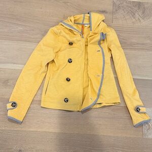 Yellow Women's Jacket with Gray Trim